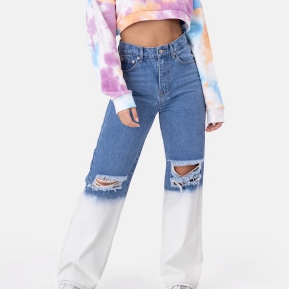 Acid Wash wide leg jeans